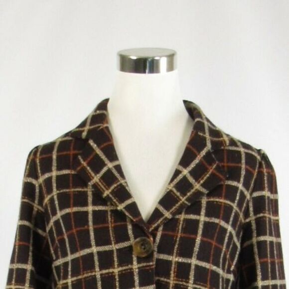 Alex Gaines dark brown beige jacket 6 - Picture 2 of 8